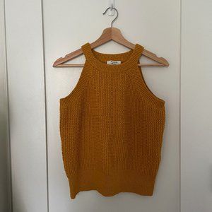 Madewell Cutaway Sweater Tank Mustard Yellow sz S